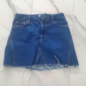 Denim jean skirt cut off style size 25  100%cotton by grlfrnd